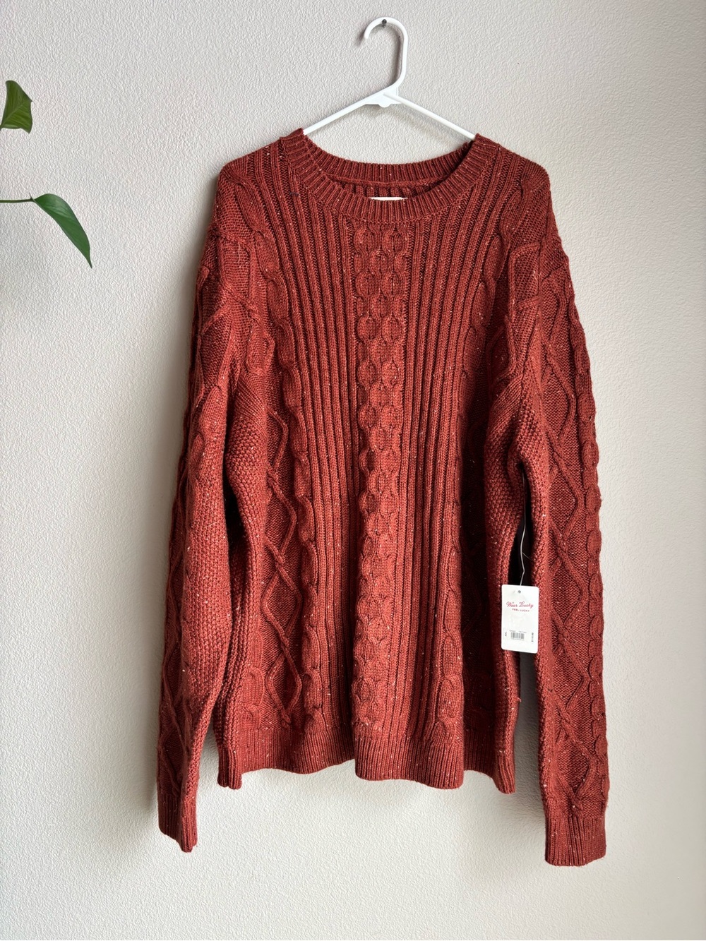 Men’s Cable knit wool blend grandpa core xxl sweater